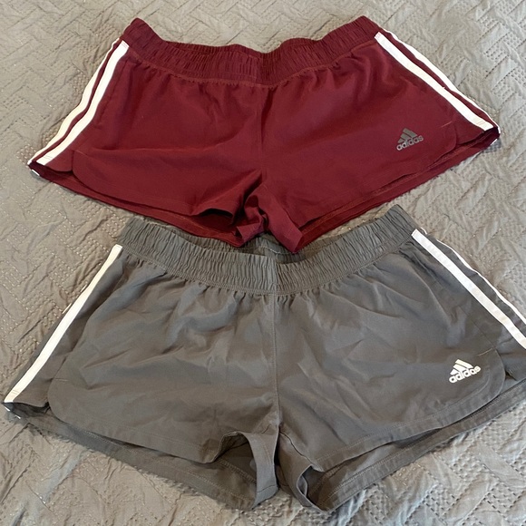 Bundle of Adidas Women’s Burgundy and Gray Shorts Duo - Picture 1 of 8